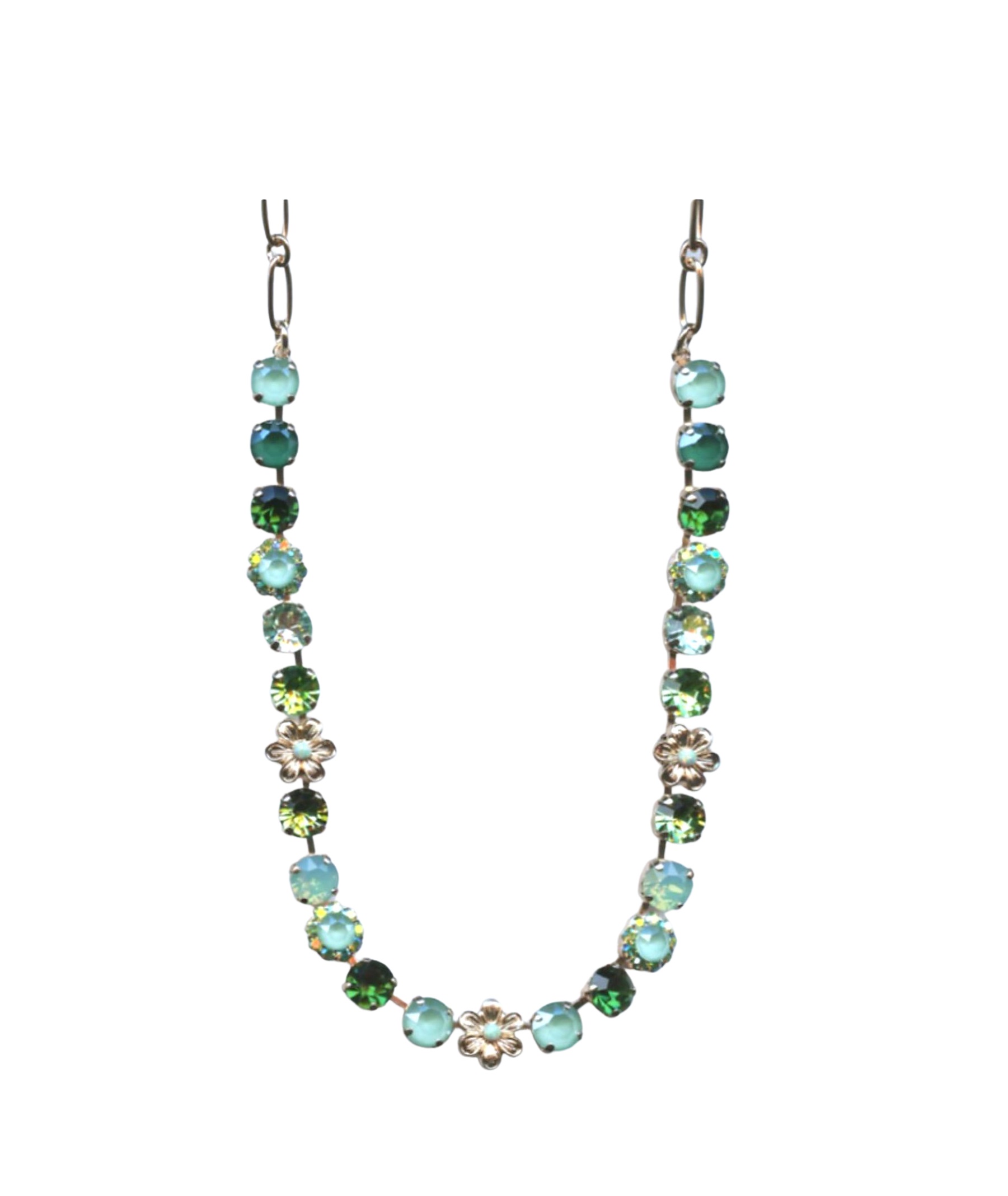 N-3068-4-2143-RG (1) Mariana Necklace Alluring Floral Beaded in Greens Austrian Crystals Fern Nature Coll. - Image 1