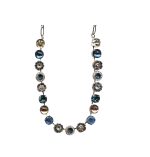 Mariana Necklace Exquisitely Elegant Blues, Lt Peach & Silk Austrian Crystals Ocean Nature Coll.