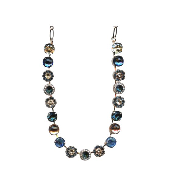 Mariana Necklace Exquisitely Elegant Blues, Lt Peach & Silk Austrian Crystals Ocean Nature Coll.