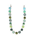 Mariana Necklace Floral in Greens & Blues Austrian Crystals Fern Nature Coll. - Image 2