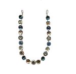 Mariana Necklace Lovely Blues, Silk & Lt Peach Austrian Crystals Ocean Nature Coll.