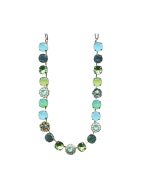Mariana Necklace Simply Elegant Floral in Greens & Blues Austrian Crystals Fern Nature Coll. - Image 3