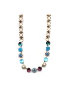 Mariana Necklace Gorgeous Floral Multicolor Austrian Crystals Peacock Nature Coll. - Image 3