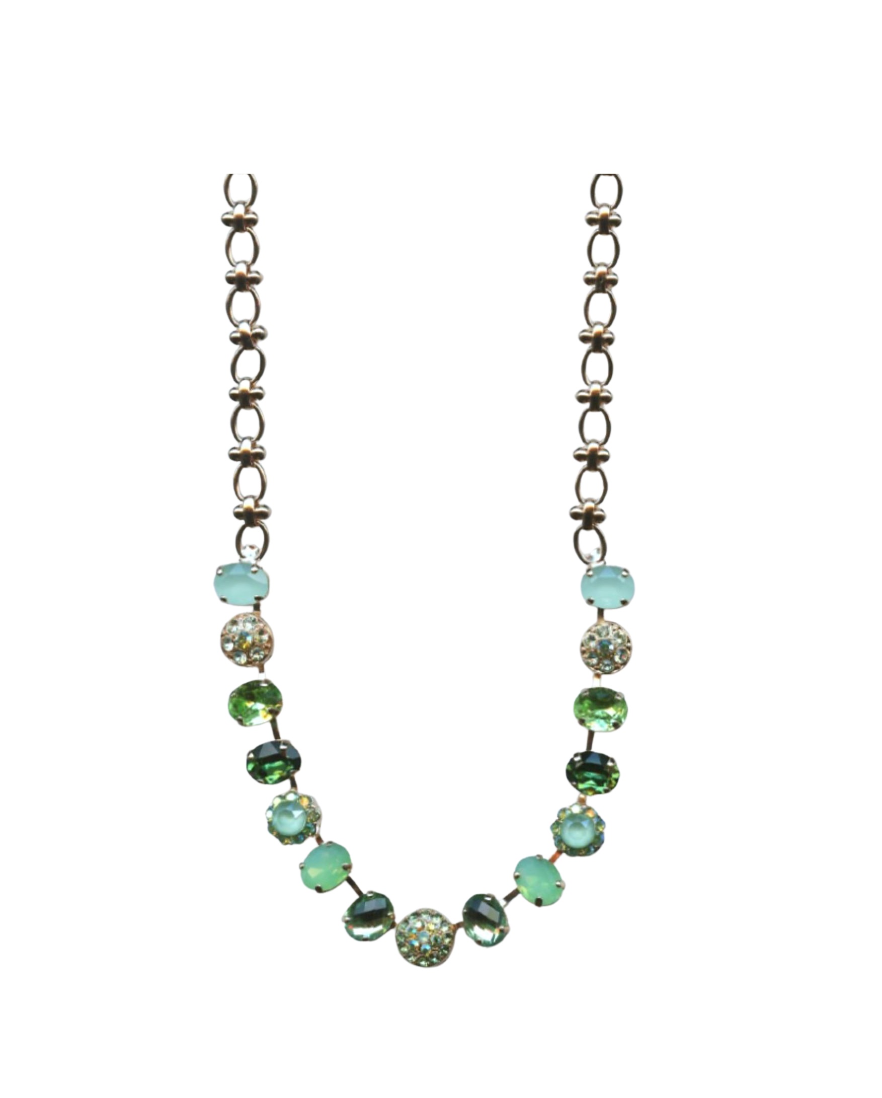 N-3416-2143-RG (1) Mariana Necklace Sophisticated Greens Austrian Crystals Fern Nature Coll. - Image 1