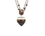 Necklace Pendant By Mariana Woman Heart Shaped in Siam and Fuchsia Swarovski Crystals