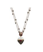 Necklace Pendant By Mariana Woman Heart Shaped in Siam and Fuchsia Swarovski Crystals - Image 3