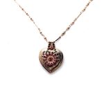Necklace Pendant By Mariana Woman Lovely Heart in Fuchsia and  Siam Swarovski Crystals - Image 2