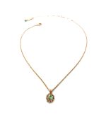 Mariana Necklace Pendant Dainty Floral Chrysolite & Lt Peach Austrian Crystals Boloria Dia My Butterfly Coll. - Image 2