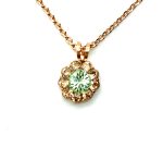 Mariana Necklace Pendant Dainty Floral Chrysolite & Lt Peach Austrian Crystals Boloria Dia My Butterfly Coll.