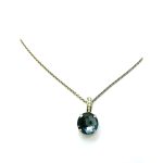 Mariana Necklace Pendant Faceted Montana Blue & White Opal Austrian Crystals Mood Indigo Songbook Coll.