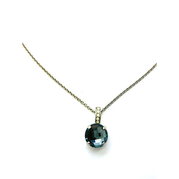 Mariana Necklace Pendant Faceted Montana Blue & White Opal Austrian Crystals Mood Indigo Songbook Coll.
