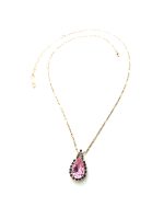 Necklace Pendant By Mariana Woman Pair Shape Rose and Blue Swarovski Crystals - Image 3