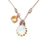 Necklace Pendant By Mariana Woman Shimmering White Opal Swarovski Crystals
