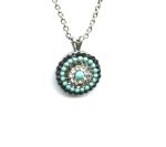 Necklace Pendant By Mariana Woman Turquoise and Clear Swarovski Crystals
