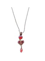 Mariana Necklace Pendant Charming Heart Shaped in Siam & Pinks Austrian Crystals Firefly Nature Coll. - Image 3