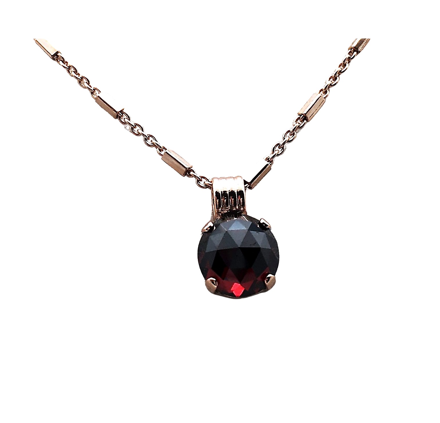 N-5445M-42-RG (2) Mariana Necklace Pendant Faceted Garnet Mineral My Treasures Coll. - Image 1