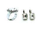 Mariana Jewelry Set Earrings & Ring Brilliant Clear Austrian Crystals My Treasures Coll.