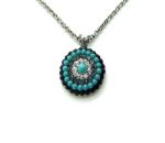 Necklace Pendant By Mariana Woman Turquoise and Clear Swarovski Crystals - Image 2