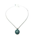 Necklace Pendant By Mariana Woman Turquoise and Clear Swarovski Crystals - Image 3
