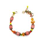 Bracelet By Mariana Lovely Padparadscha, Greens and Oranges Swarovski Crystals - Image 3