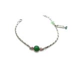 Mariana Bracelet Adorable Jade Mineral, Lt Rose & Peridot Austrian Crystals Eternity Nirvana Coll.