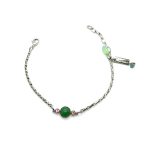 Mariana Bracelet Adorable Jade Mineral, Lt Rose & Peridot Austrian Crystals Eternity Nirvana Coll. - Image 2
