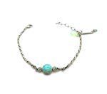 Bracelet By Mariana Woman Elegant Chrysocolla Mineral and Opal Swarovski Crystals