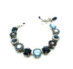 Mariana Bracelet Alluring Montana Blue, White Opal & AB Austrian Crystals Mood Indigo Songbook Coll.
