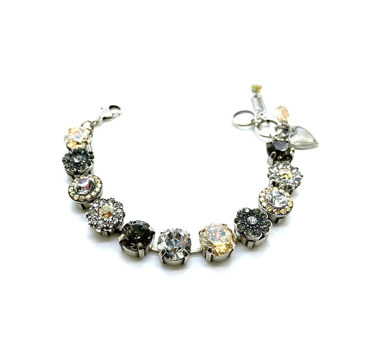 B-4084-215-9-SP (2) Mariana Bracelet Exquisite Blk Diamond, Clear & Golden Shadow Austrian Crystals My Treasures Coll. - Image 1