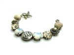 Mariana Bracelet Lustrous Riverstone Mineral, Clear & Whites Austrian Crystals Kalahari Africa Coll. - Image 3
