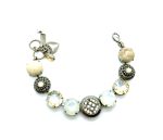 Mariana Bracelet Lustrous Riverstone Mineral, Clear & Whites Austrian Crystals Kalahari Africa Coll. - Image 2