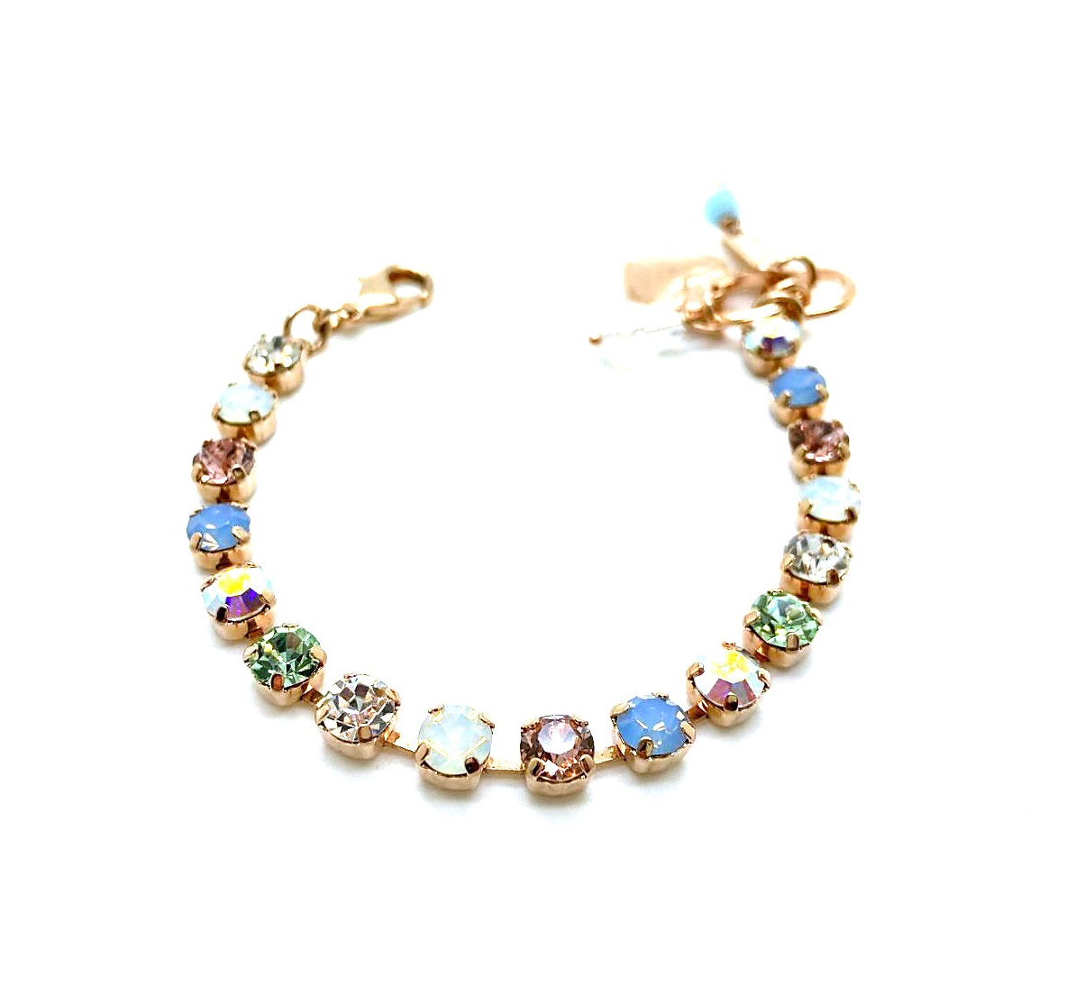 B-4430-1055-RG (2) Bracelet By Mariana Woman Sassy White and Blue Opal Swarovski Crystals - Image 1