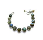 Bracelet By Mariana Woman Gorgeous Rhodium Plated Labradorite Mineral