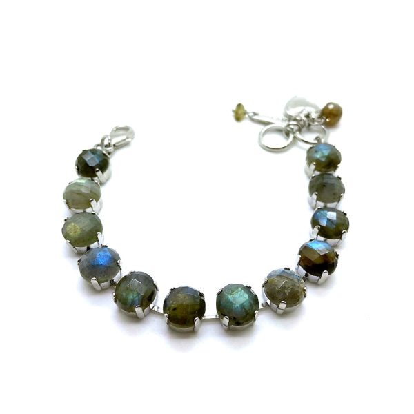 Bracelet By Mariana Woman Gorgeous Rhodium Plated Labradorite Mineral