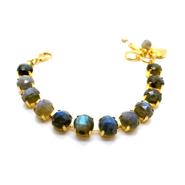 Mariana Bracelet Elegant YG Plated Labradorite Mineral My Treasures Coll.