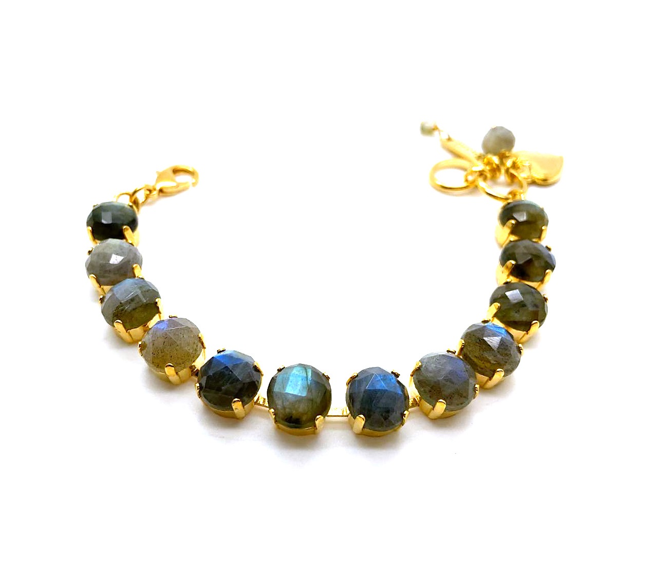 B-4445-1M-M55M55-YG (2) Mariana Bracelet Elegant YG Plated Labradorite Mineral My Treasures Coll. - Image 1