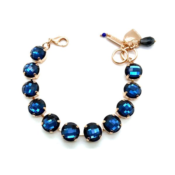 Bracelet By Mariana Woman Dazzling Faceted Cobalt Blue Opal Swarovski Crystals