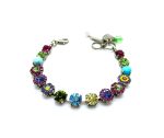 Bracelet By Mariana Woman Turquoise Mineral and Fuchsia and Aquamarine Swarovski Crystals