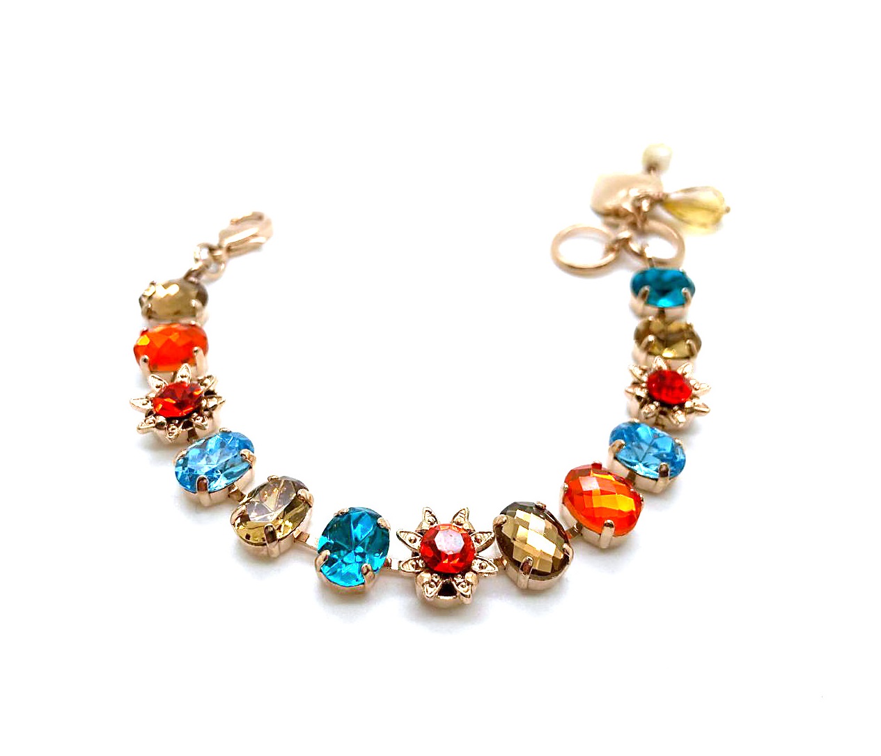 B-4920-1111-RG (2) Mariana Bracelet Shimmering Multi Color Austrian Crystals Tinsel Winter Wonderland Coll. - Image 1