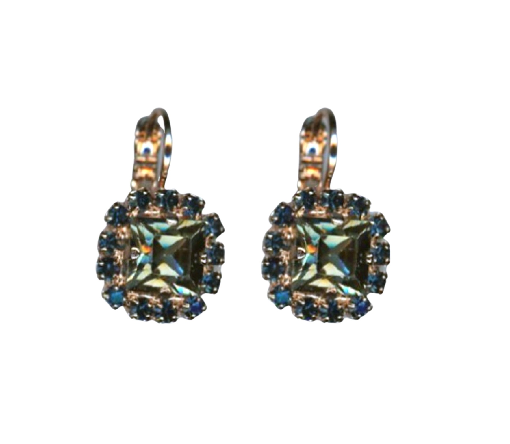 E-1002-3-1114-RG6 (1) Mariana Earrings Elegant Black Diamond & Indicolite Austrian Crystals Nightfall Mystique Coll. - Image 1
