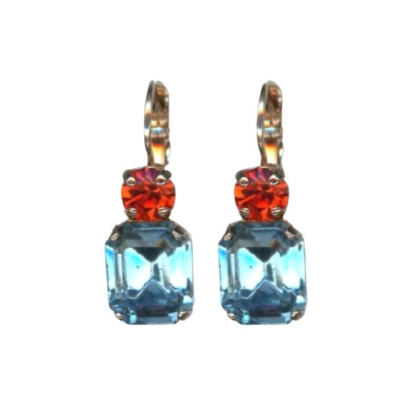 Mariana Earrings Afterlight Mystique Coll. Gorgeous Aquamarine & Hyacinth Austrian Crystals