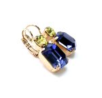 Earrings By Mariana Woman Timeless Tanzanite and Chrysolite Swarovski Crystals - Image 3