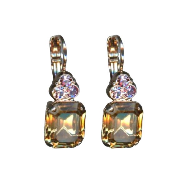Mariana Earrings Timeless Golden Shadow & Lt Rose Austrian Crystals Twilight Mystique Winter 2019 Coll.