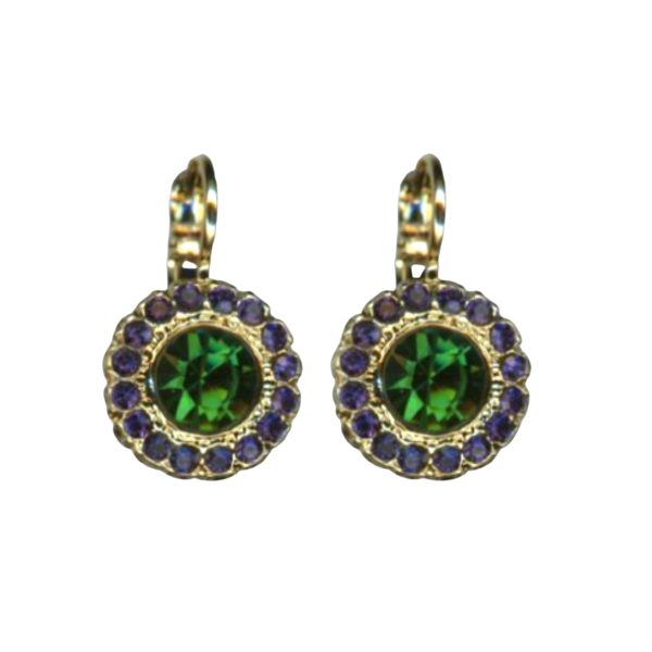 Mariana Earrings Gorgeous Purple Velvet & Gr Tourmaline Austrian Crystals Holiday Lights Mystique Winter 2019 Coll.