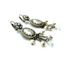 Mariana Earrings Alluring Mother of Stimulated Pearl Mineral, Pearl & Whites Austrian Crystals SeaShell Nature Coll. - Image 3