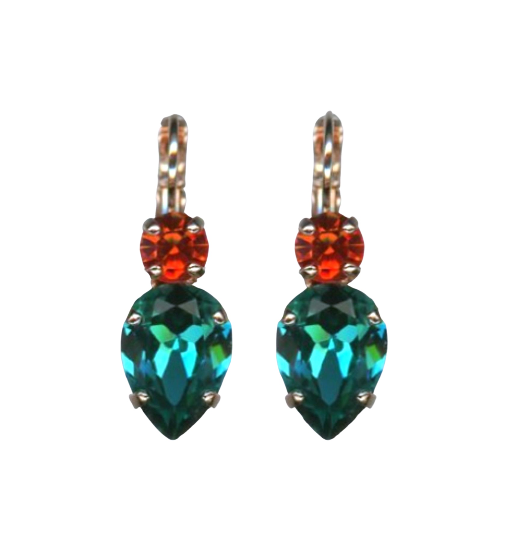 E-1030-6-1111-RG6 (1) Mariana Earrings Stunning Blue Zircon & Hyacinth Austrian Crystals Afterlight Mystique Coll. - Image 1
