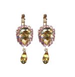 Mariana Earrings Exquisite Golden Shadow & Lt Rose Austrian Crystals Twilight Mystique Winter 2019 Coll. - Image 2