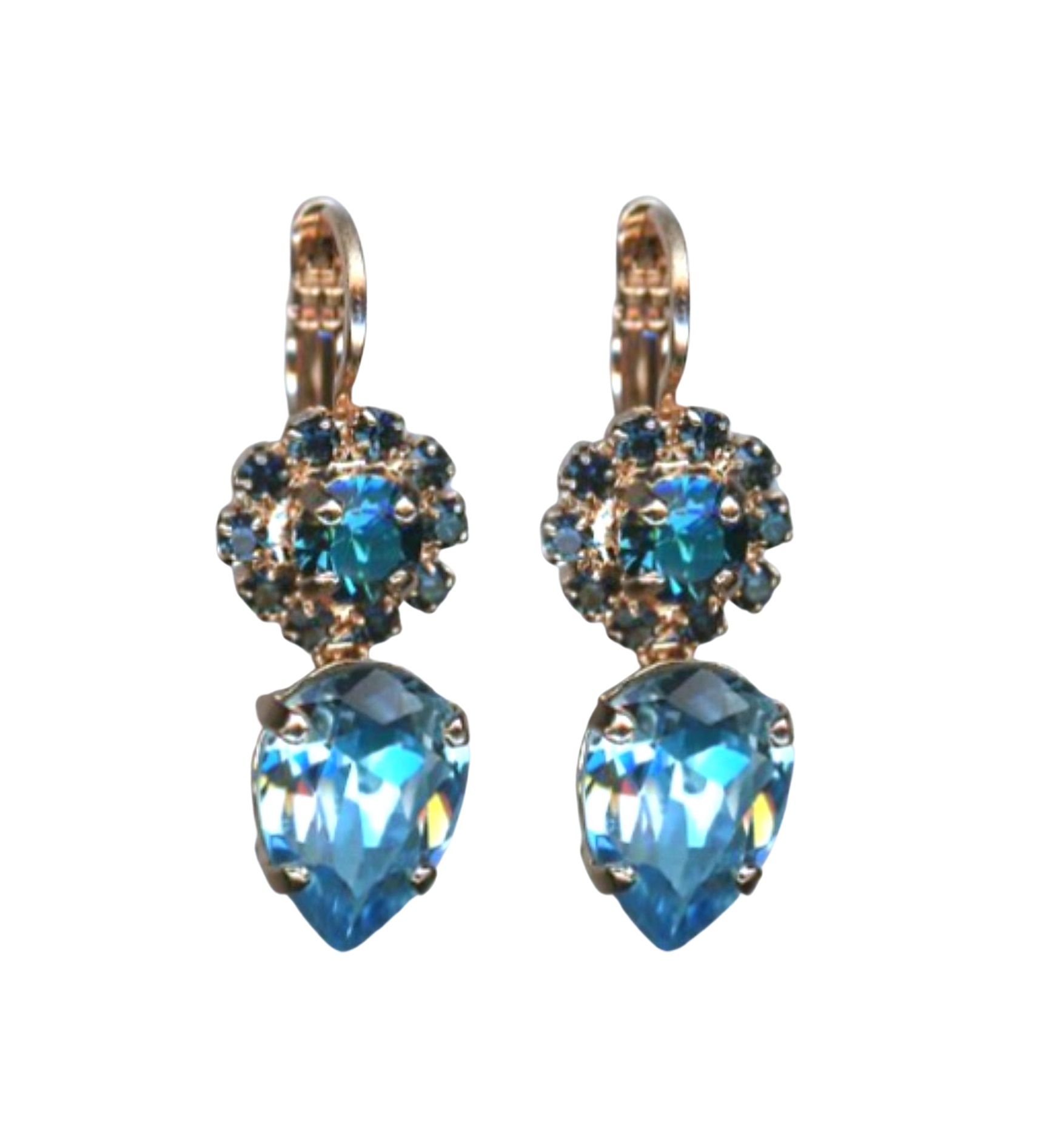E-1032-14-1114-RG6 (1) Mariana Earrings Exquisitely Elegant in Blues Austrian Crystals Nightfall Mystique Coll. - Image 1