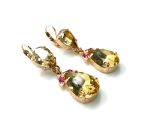 Mariana Earrings Dangling Golden Shadow, Lt Smoked Topaz & Rose Austrian Crystals Twilight Mystique Coll. - Image 2