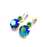 Mariana Earrings Sparkling Sapphire AB & Chrysolite Austrian Crystals My Treasures Coll.